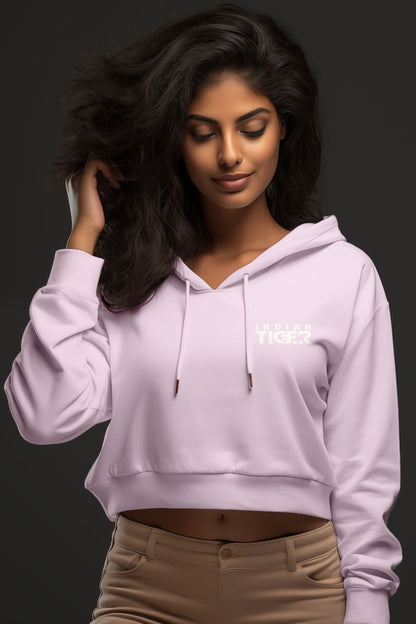 Indian Tiger Signature - Crop Hoodies - White