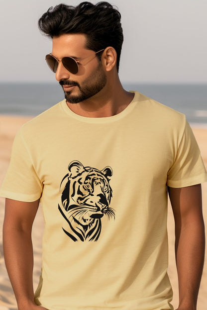 Unisex T-Shirt Classic- Majestic Tiger Portrait T-shirt (Black)