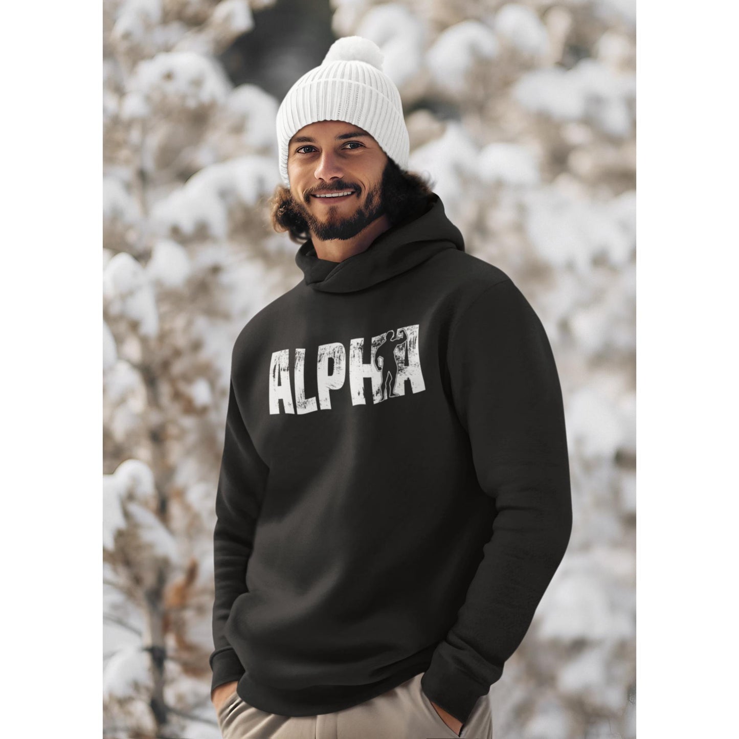 Unisex Hooded Sweatshirt - Alpha (white)