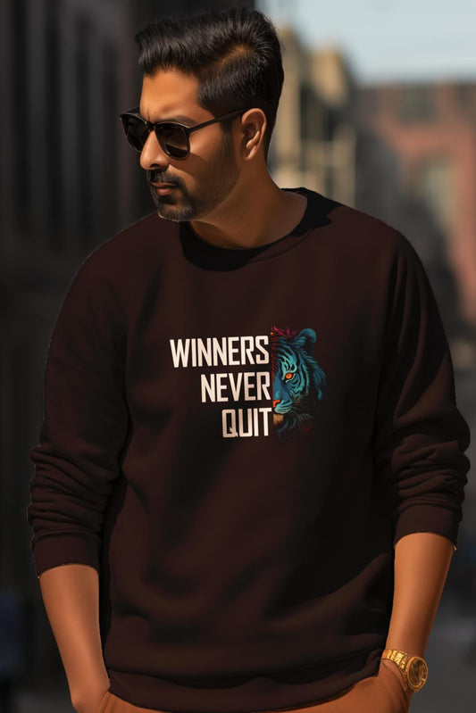 Oversized Unisex Sweatshirt - Winners Never Quit