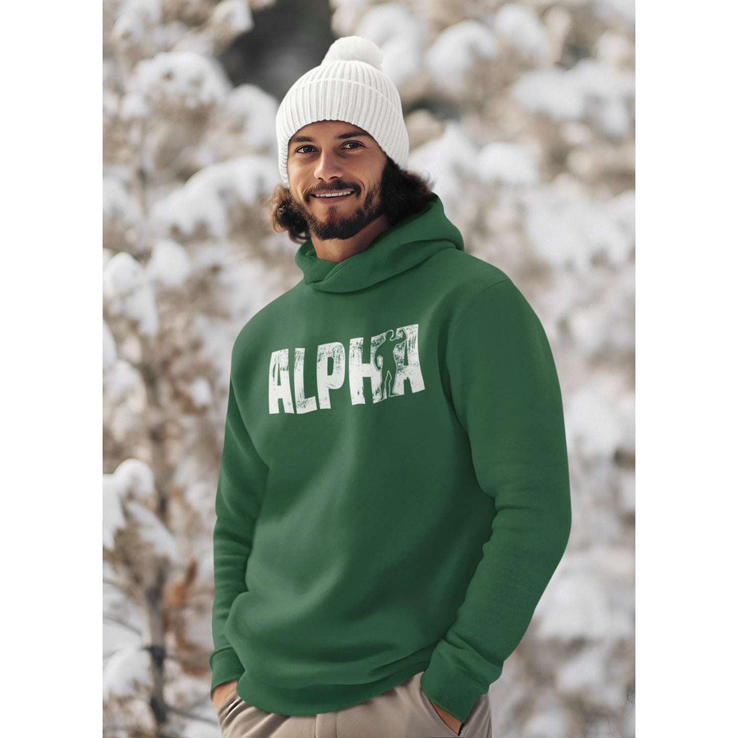 Unisex Hooded Sweatshirt - Alpha (white)