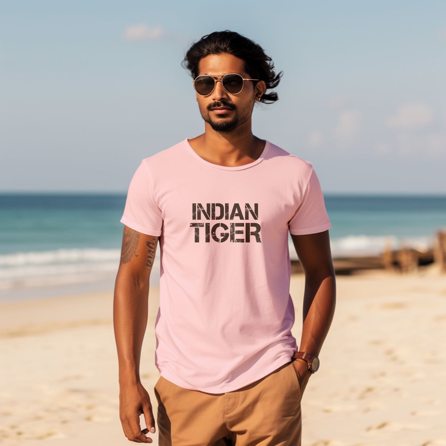 Unisex T-Shirt Classic- Indian Tiger Brand T-shirt - Black