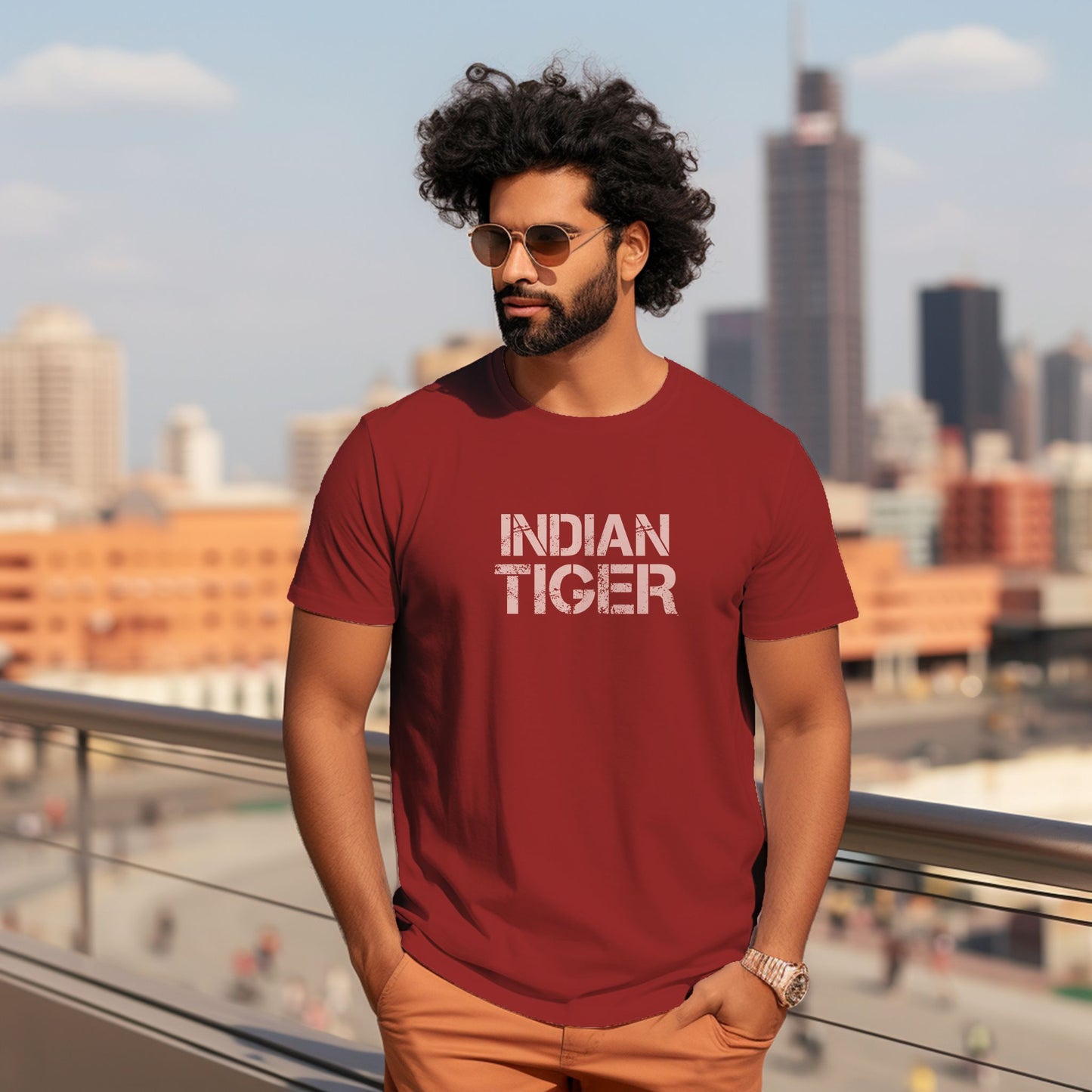 Unisex T-Shirt Classic- Indian Tiger Brand T-shirt - White