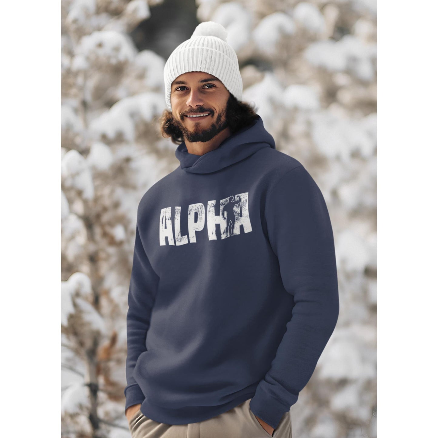 Unisex Hooded Sweatshirt - Alpha (white)