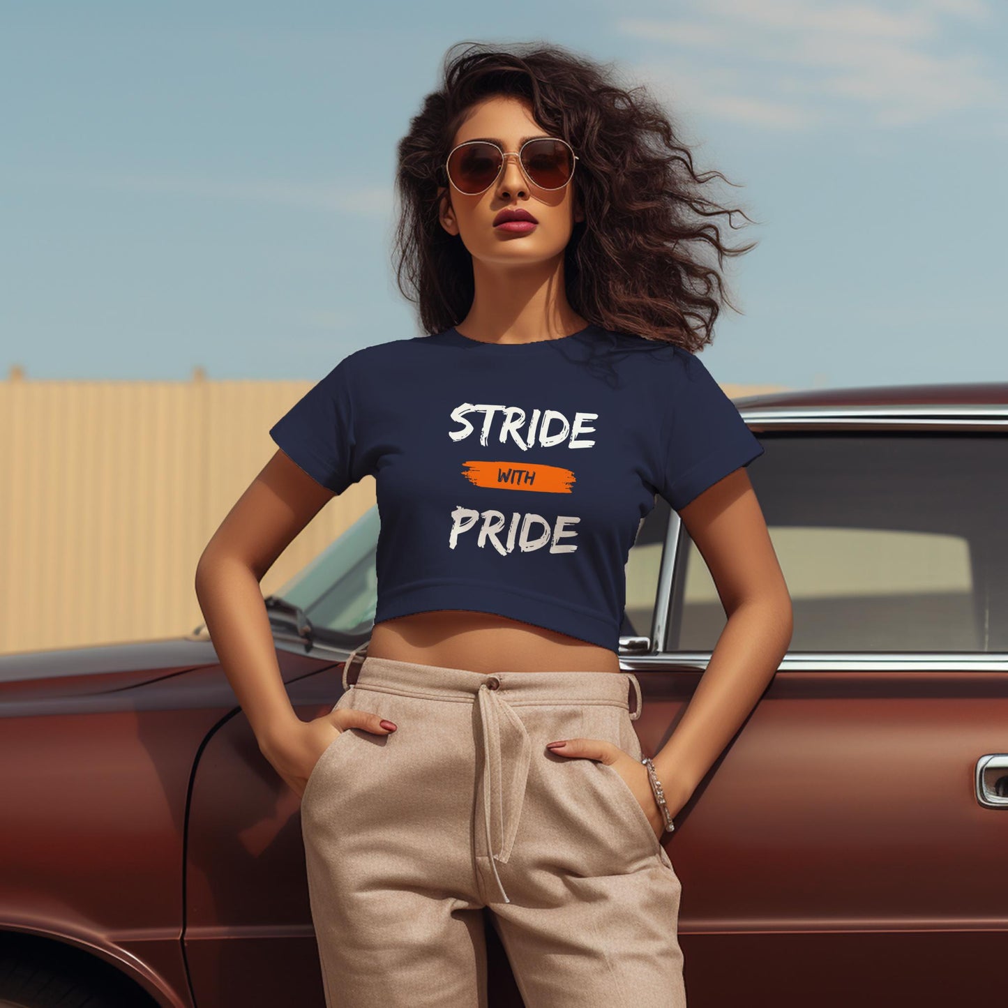 Stride with pride - Crop Top - White