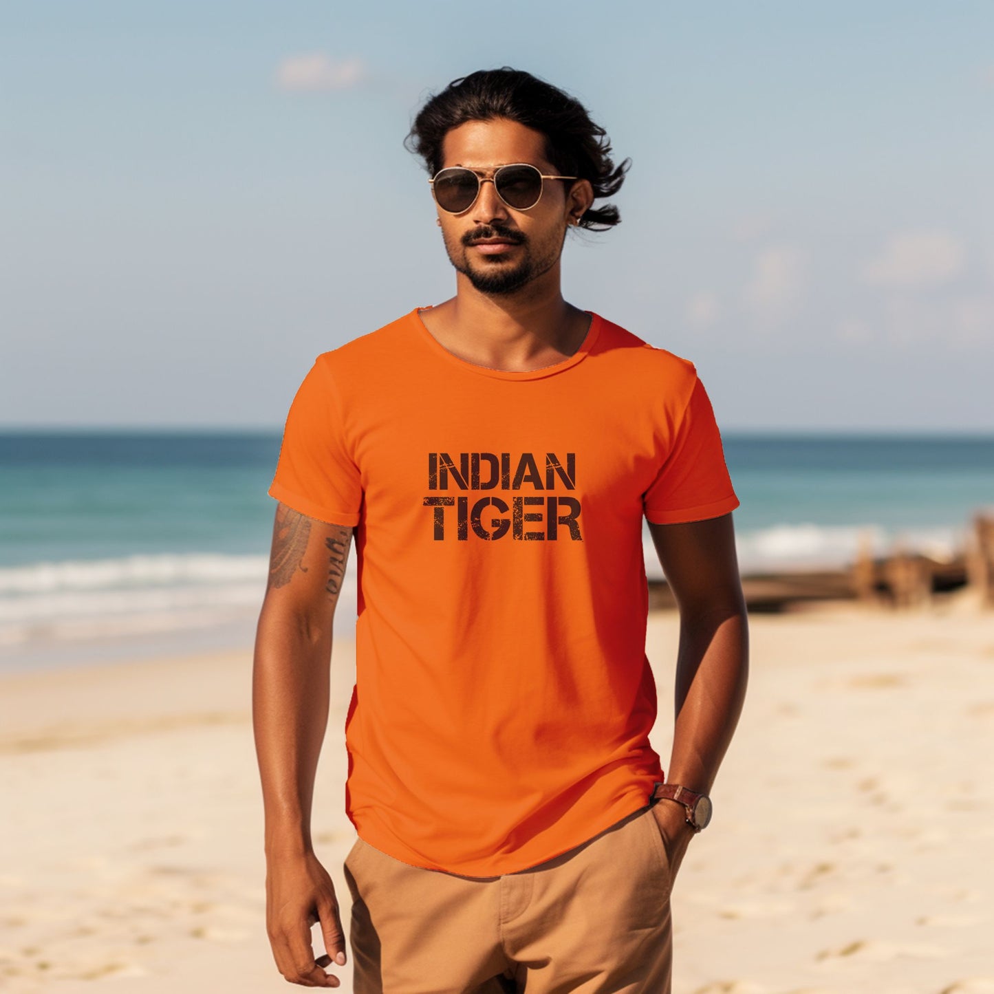 Unisex T-Shirt Classic- Indian Tiger Brand T-shirt - Black