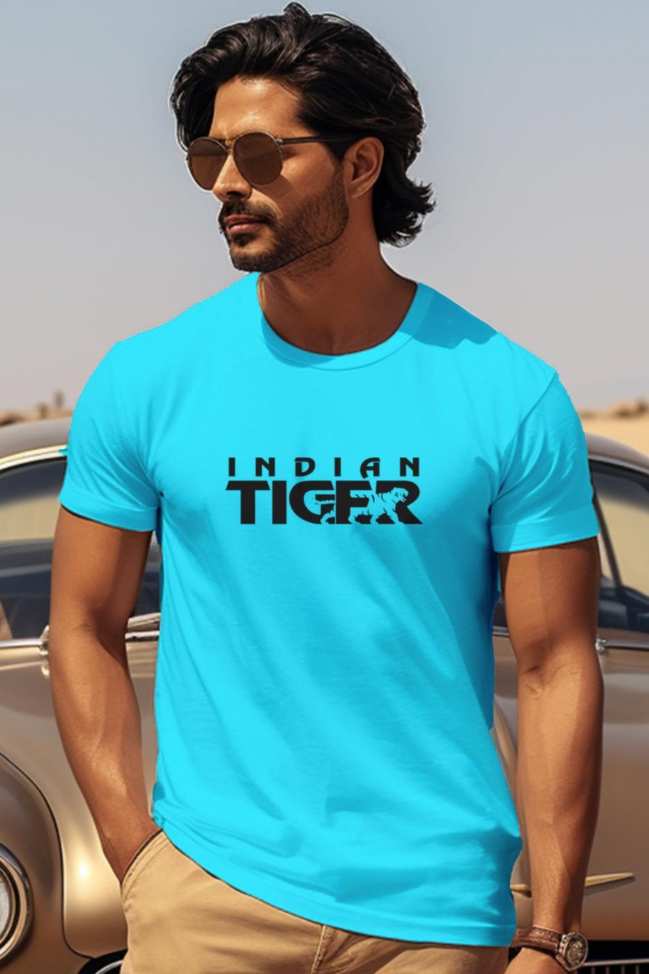 Unisex T-Shirt Classic - Indian Tiger Signature T-Shirt (BLACK)