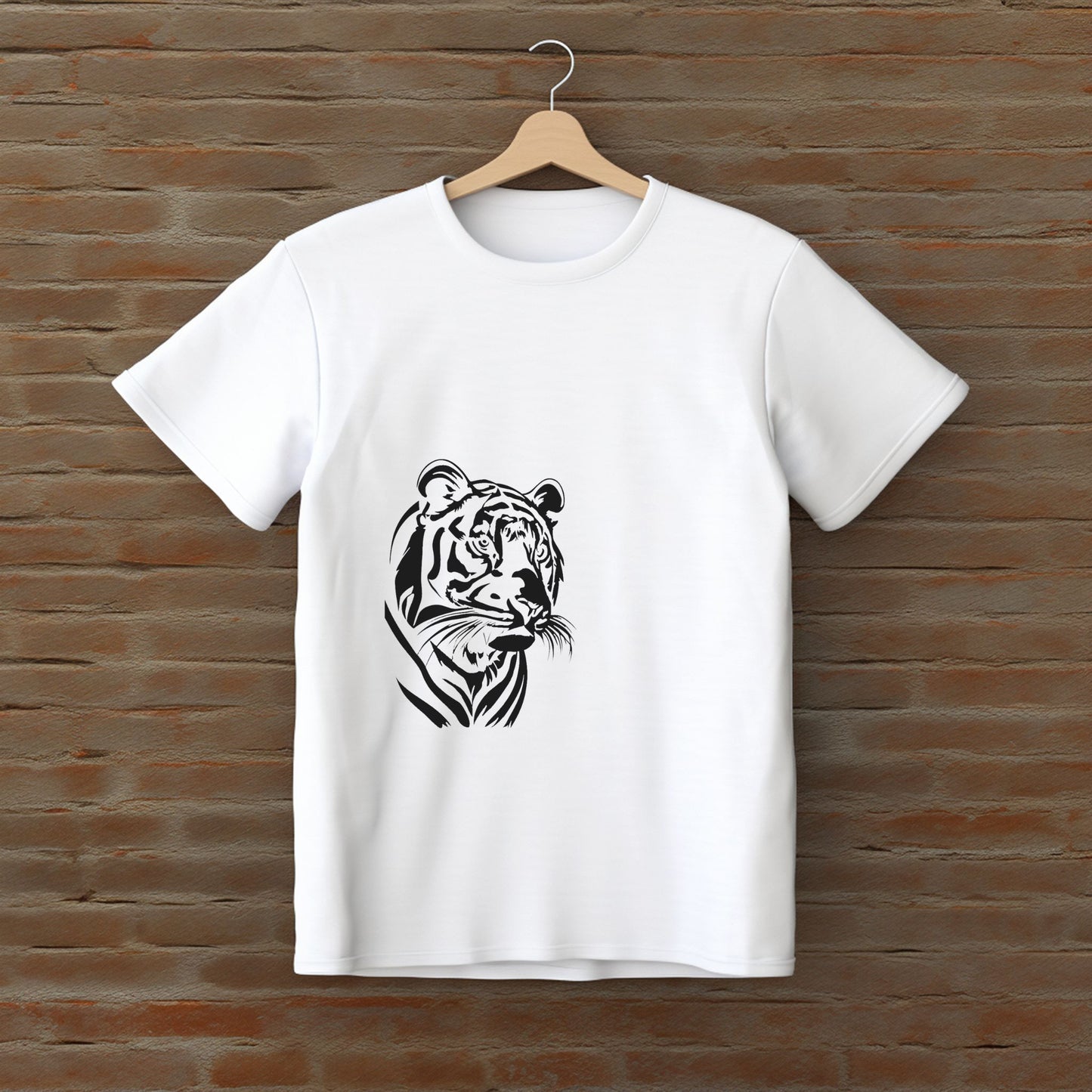 Unisex T-Shirt Classic- Majestic Tiger Portrait T-shirt (Black)