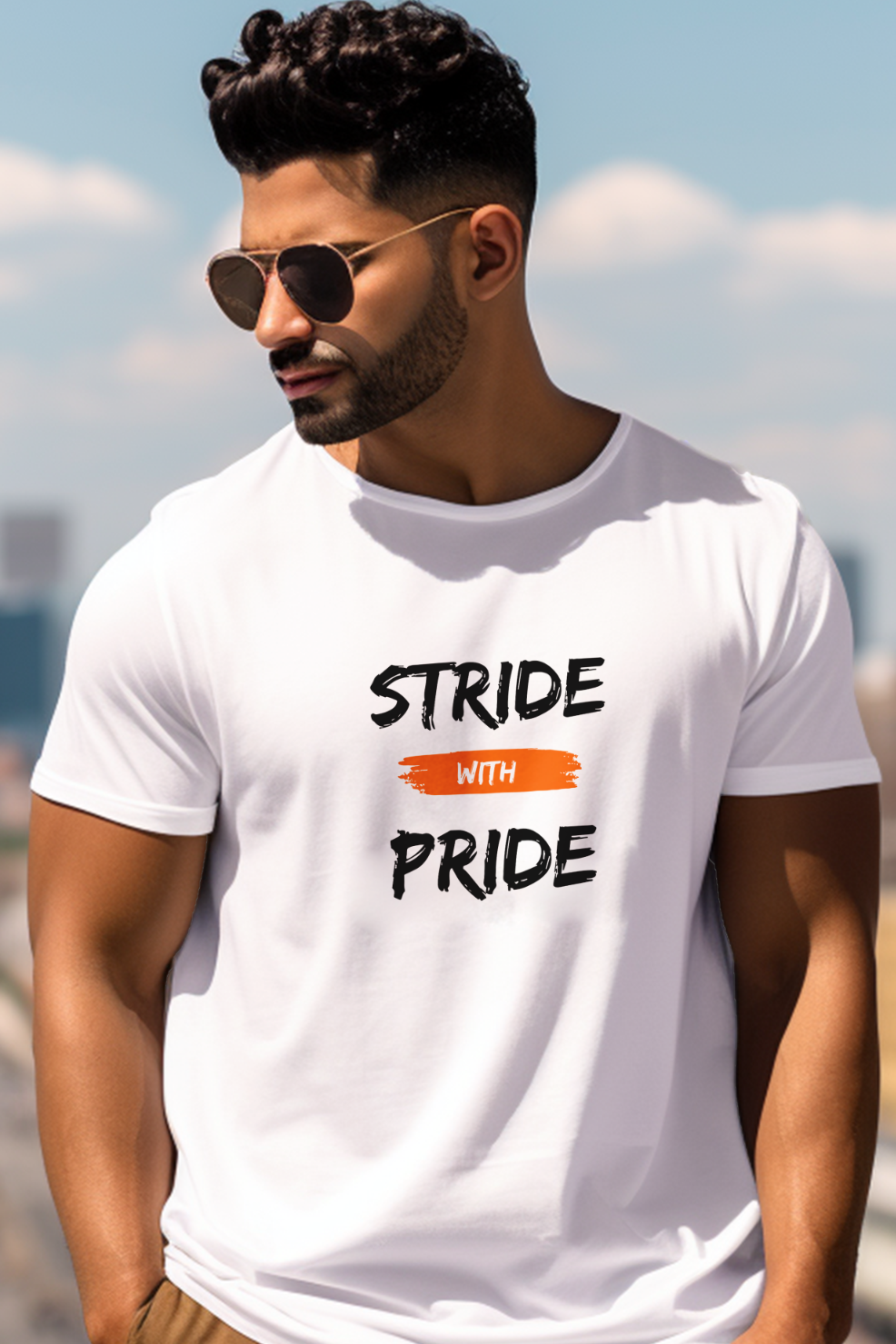 Unisex T-Shirt Classic- Stride with Pride T-shirt (Black)