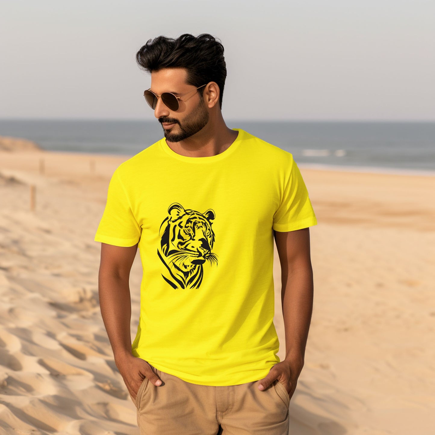 Unisex T-Shirt Classic- Majestic Tiger Portrait T-shirt (Black)